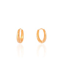 Brinco Argola Click Oval Lisa 1.7 cm Banhado a Ouro 18K