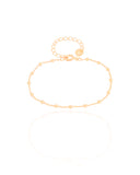 Pulseira Infantil Elos Bolinhas 2.5 mm Banhado a Ouro 18K