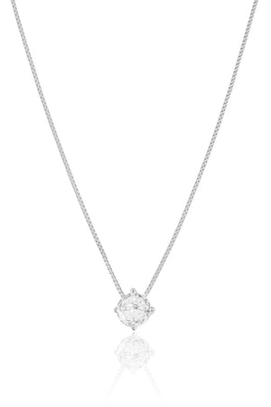 Gargantilha Veneziana Ponto de Luz Cristal Ródio Branco