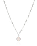 Gargantilha Elos Trevo Tom Madrepérola Ródio Branco - 40 cm