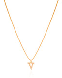 Gargantilha Veneziana Letra V Cravejada Cristal Banhado a Ouro 18K - 45 cm
