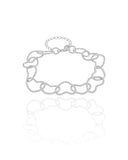 Pulseira Corações Vazados 1.1 cm Ródio Branco