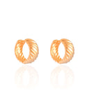 Brinco Argola Click Frisada Lisa 2.1 cm Banhado a Ouro 18K