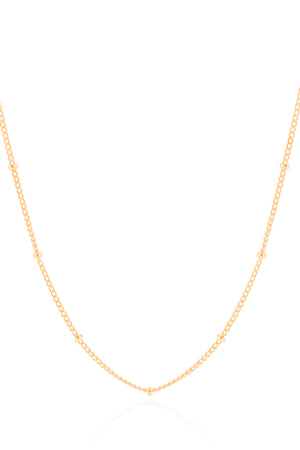 Gargantilha Infantil Grumet Bolinhas 2 mm Banhado a Ouro 18K - 32 cm