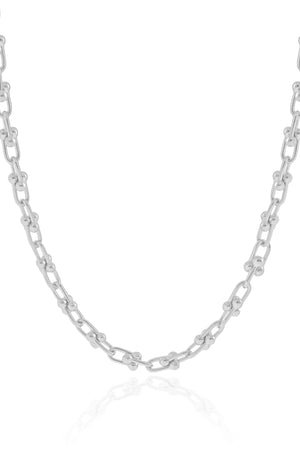 Choker Elos em U 5 mm Ródio Branco