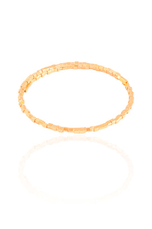 Bracelete Mola Quadrados 2 mm Banhado a Ouro 18K