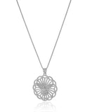 Gargantilha Pingente Espírito Santo Cravejado Zircônia Ródio Branco