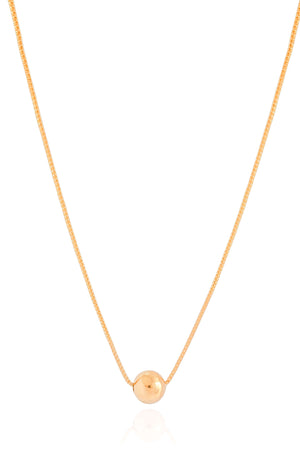 Gargantilha Veneziana Bola Lisa 8 mm Banhado a Ouro 18K - 40 cm