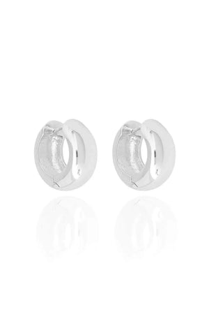 Brinco Argola Abaulada Lisa 2 cm Ródio Branco