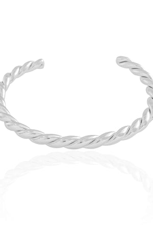 Bracelete Torcido 5mm Ródio Branco