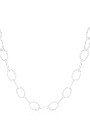Choker Elos Ovais Ródio Branco