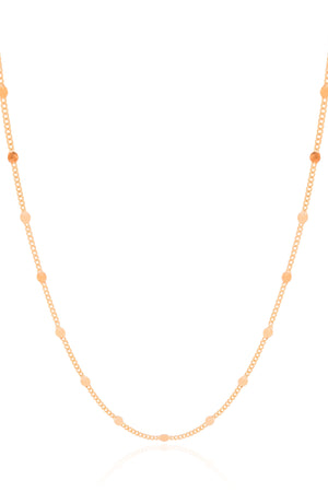 Gargantilha Grumet Longa Plaquinhas Banhado a Ouro 18K - 80 cm