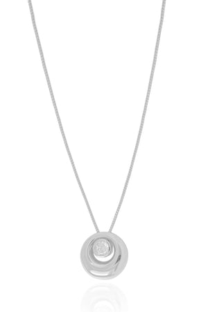 Gargantilha Veneziana Redondo Ponto de Luz Cristal Ródio Branco - 45 cm