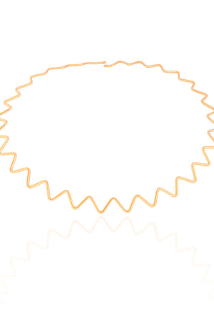 Aro Fio Zig Zag 2 mm Banhado a Ouro 18K - 35 cm