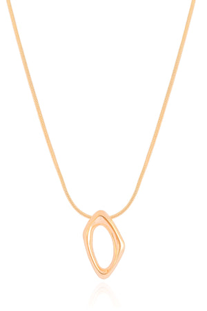 Gargantilha Rabo de Rato Pingente Orgânico Banhado a Ouro 18K - 40 cm