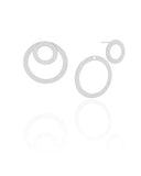 Ear Jacket Círculos Liso Ródio Branco