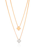 Gargantilha Dupla Trevo Mix de Banhos Banhado a Ouro 18K