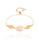 Pulseira Elos Búzios Fecho Gravata Banhado a Ouro 18K