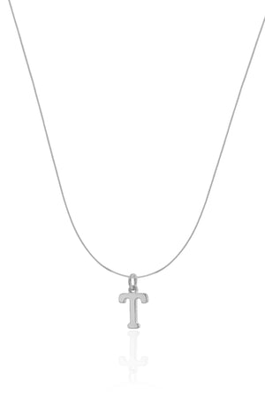 Choker Nylon Letra T Ródio Branco