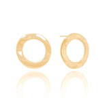 Brinco Argola Frontal Ondulado 2.2 cm Banhado a Ouro 18K