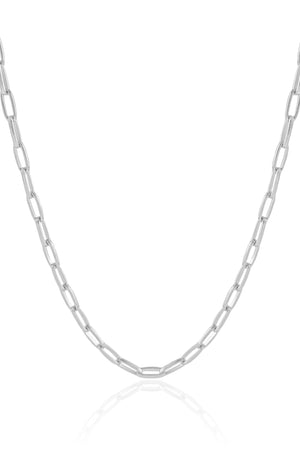 Choker Elos Ovais Ródio Branco