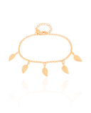 Pulseira Elos Folhas Banhado a Ouro 18K