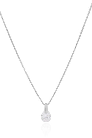 Gargantilha Veneziana Gota Cristal Ródio Branco