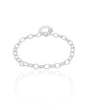 Pulseira Elos Ovais 5 mm Ródio Branco