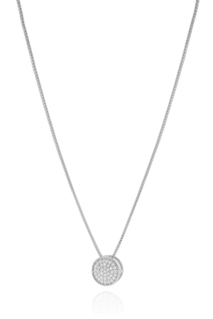 Gargantilha Veneziana Redondo Cravejado Cristal Ródio Branco - 45 cm