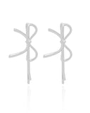 Dupla de Grampos Laços Lisos Banho Branco