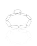 Pulseira Elos Ovais 8 mm Ródio Branco