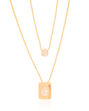 Gargantilha Dupla Gotas Cristal Banhado a Ouro 18K