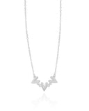 Choker Elos Corações Lisos Ródio Branco