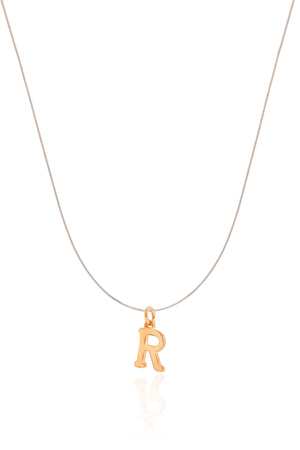 Choker Nylon Letra R Banhado a Ouro 18K