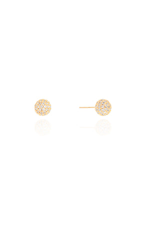 Brinco Bola Cravejada Cristal 7 mm Banhado a Ouro 18K
