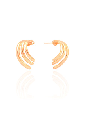 Brinco Filetes Lisos 1.9 cm Banhado a Ouro 18K