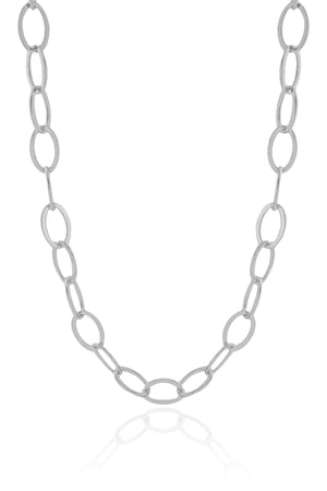 Choker Elos Ovais 7 mm Ródio Branco