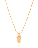 Gargantilha Rabo de Rato Pingente Orgânico Texturizado Banhado a Ouro 18K - 45 cm