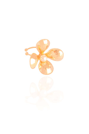 Piercing Flor Pérola Banhado a Ouro 18K