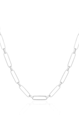 Choker Elos Ovais 5 mm Ródio Branco