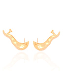 Ear Cuff Orgânico Liso 3.9 cm Banhado a Ouro 18K