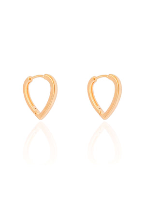 Brinco Argola Click Coração Liso 1.9 cm Banhado a Ouro 18K