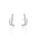 Ear Hook Dois Filetes Lisos 2.5 cm Ródio Branco