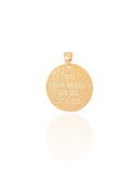 Pingente Redondo Tudo Posso Naquele Que Me Fortalece Banhado a Ouro 18K