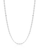 Gargantilha Longa Plaquinhas Duplas Ródio Branco