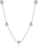 Gargantilha Veneziana Bolas Lisas Ródio Branco