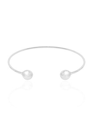 Bracelete Fio Detalhe Redondo Liso Ródio Branco