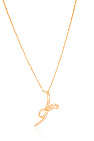 Gargantilha Veneziana Laço Liso Banhado a Ouro 18K - 45 cm