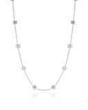 Choker Elos Quadrados Lisos Ródio Branco