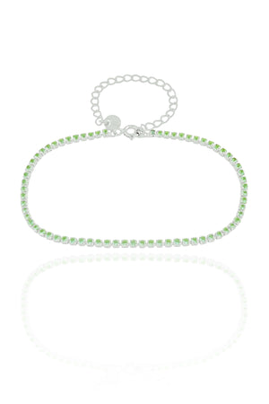 Pulseira Riviera Turmalina 2 mm Ródio Branco